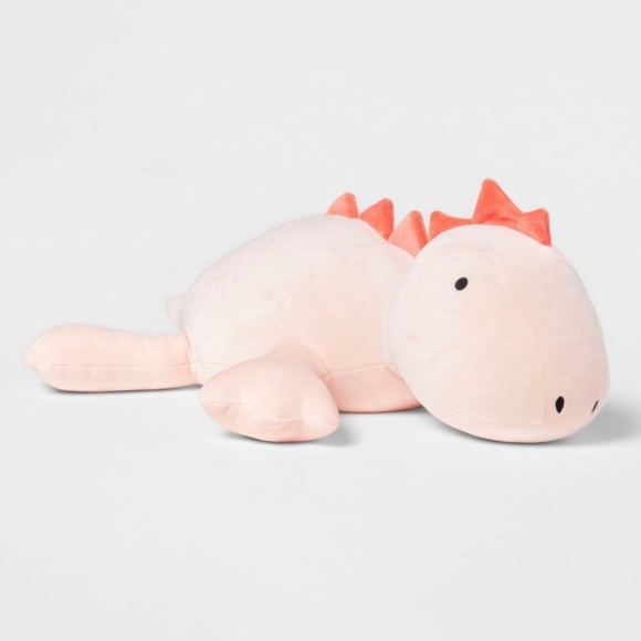 Pink Dinosaur Weighted Plush Throw Pillow - Pillowfort - Picture 1 of 10